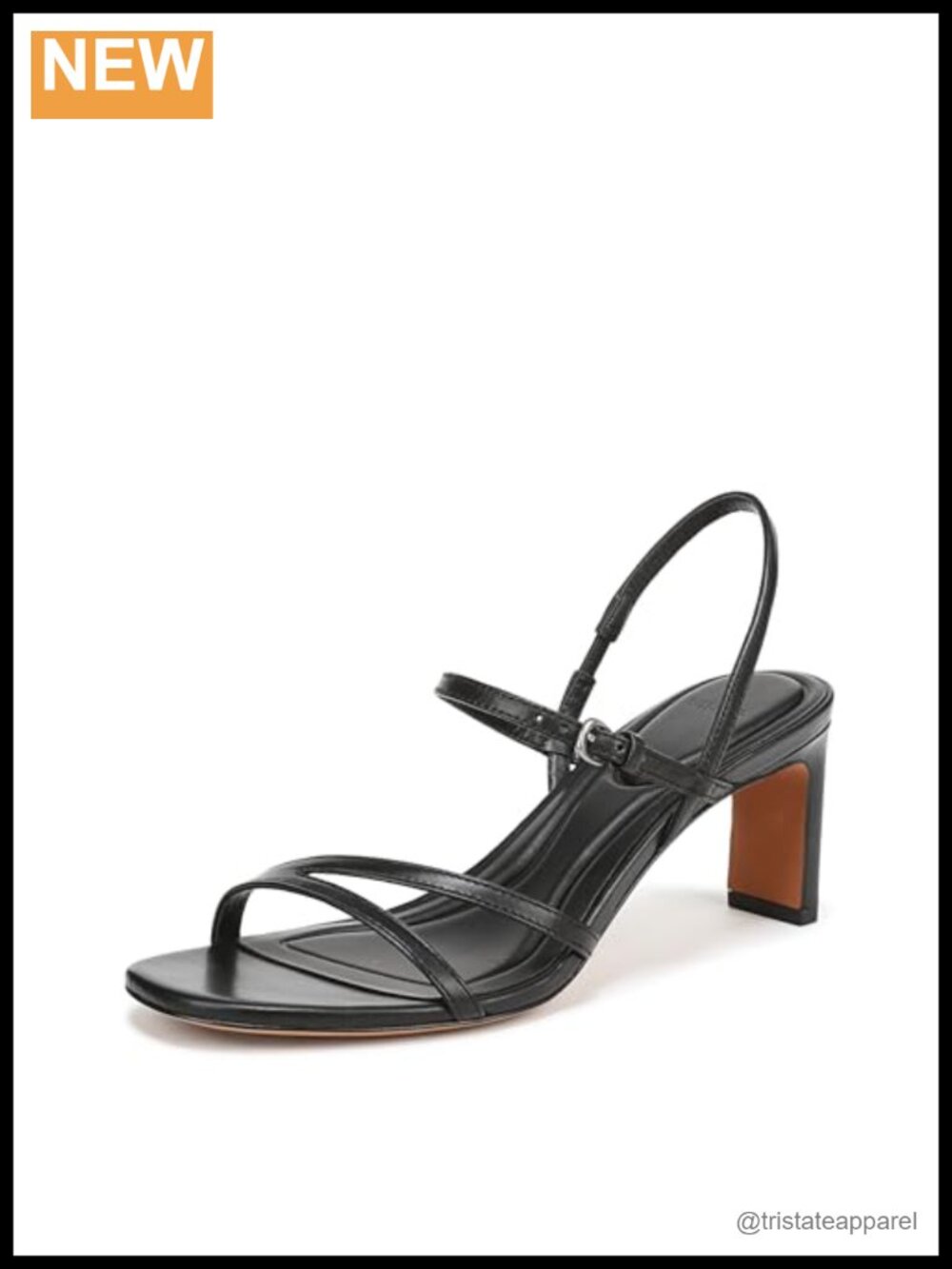 Leather Strappy Block Heel Sandals with Buckle